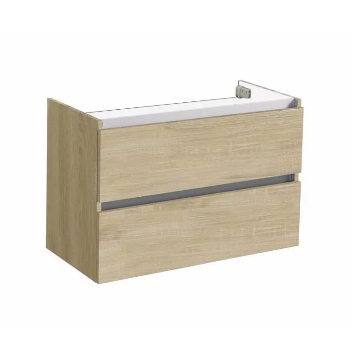 Sani DeLuxe Trendline basic onderkast met greeplijst aluminium 80 light wood