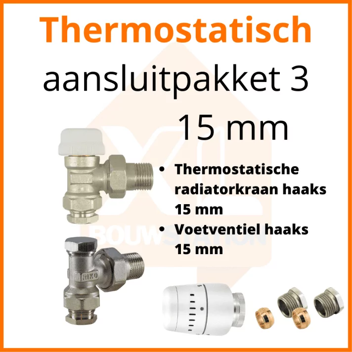 Eco 4 Thermostatisch M30 aansluitpakket 3 t.b.v. 15 mm buis