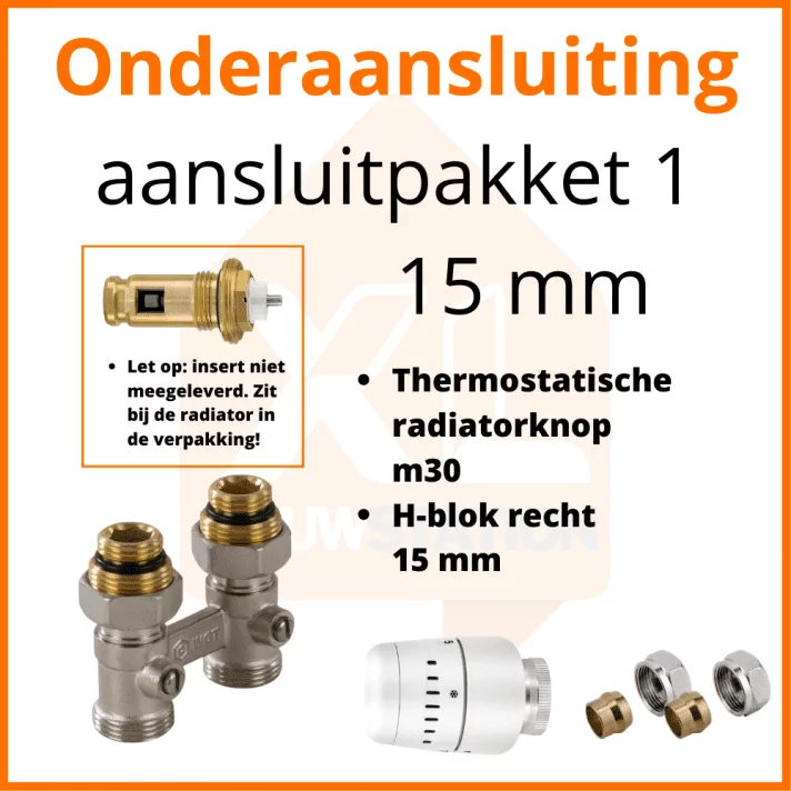 Eco 8 Thermostatisch aansluitpakket 1 t.b.v. 15 mm buis