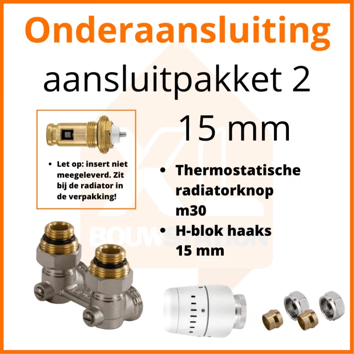 Eco 8 Thermostatisch aansluitpakket 2 t.b.v. 15 mm buis