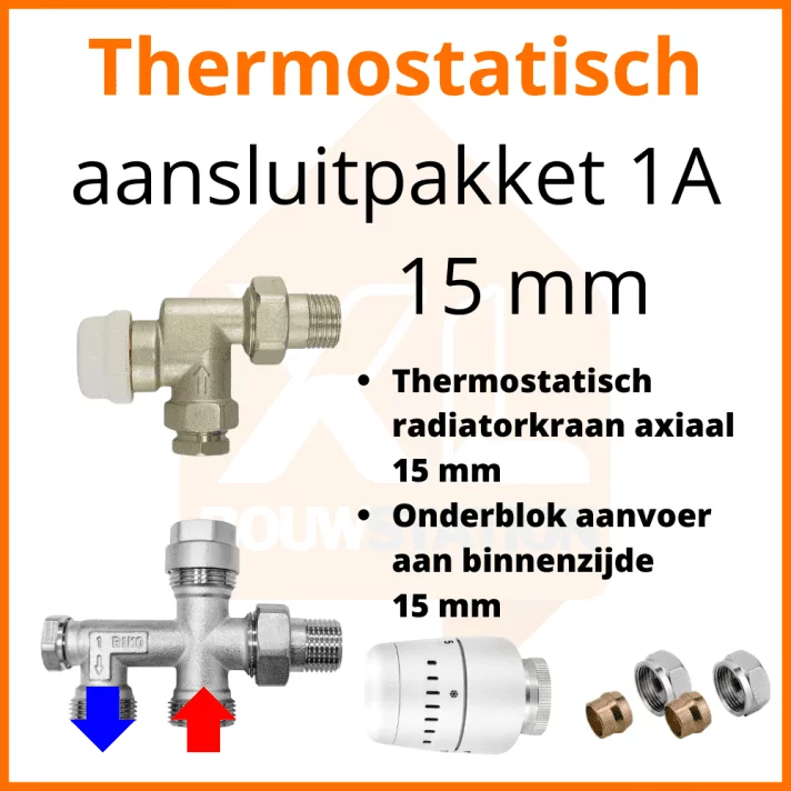 Eco 4 Thermostatisch M30 aansluitpakket 1A t.b.v. 15 mm buis