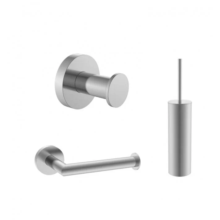 Sani DeLuxe Toilet accessoireset rond Gun Metal