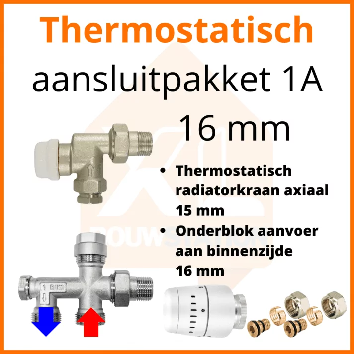 Eco 4 Thermostatisch M30 aansluitpakket 1A t.b.v. 16 mm buis