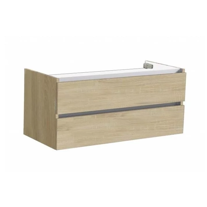 Sani DeLuxe Trendline onderkast met greeplijst aluminium 120 Light Wood