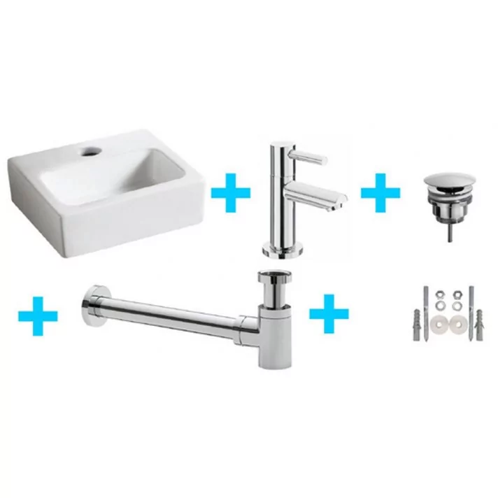 one-pack Leto fontein + Amador toiletkraan chroom