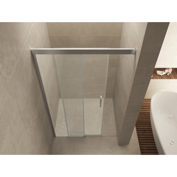 Puerta nisdeur met 1 schuifdeur 1100 x 2000 x 8 mm nano helder glas/chroom