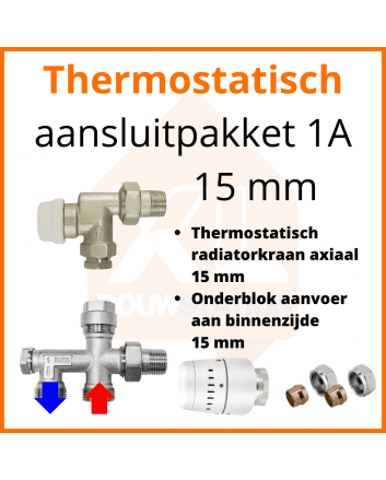 Eco 4 Thermostatisch M30 aansluitpakket 1A t.b.v. 15 mm buis