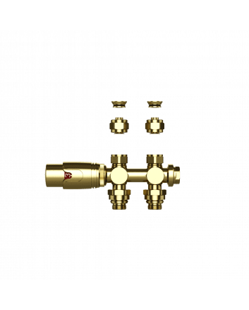 Thermostatische radiatorkraan muur en vloer geborsteld goud m30